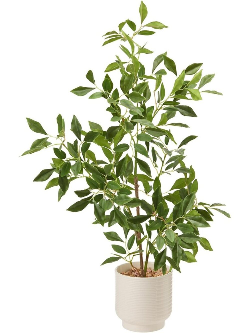 27" Faux Potted Ficus Tree - Indoor Decorative Plant with Ceramic Pot